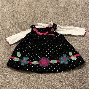 Sophie Rose 6/9 months corduroy Polka Dot Dress & turtleneck set